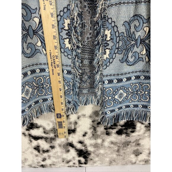 St John Sport Marie Gray Cardigan Womens Size Medium Fringe Knit‎ Wool - Picture 4 of 15